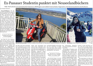 Ex-Passauer Studentin punktet mit Neuseelandbüchern (PNP, 24.05.2018, Autor: Stefan Rammer)